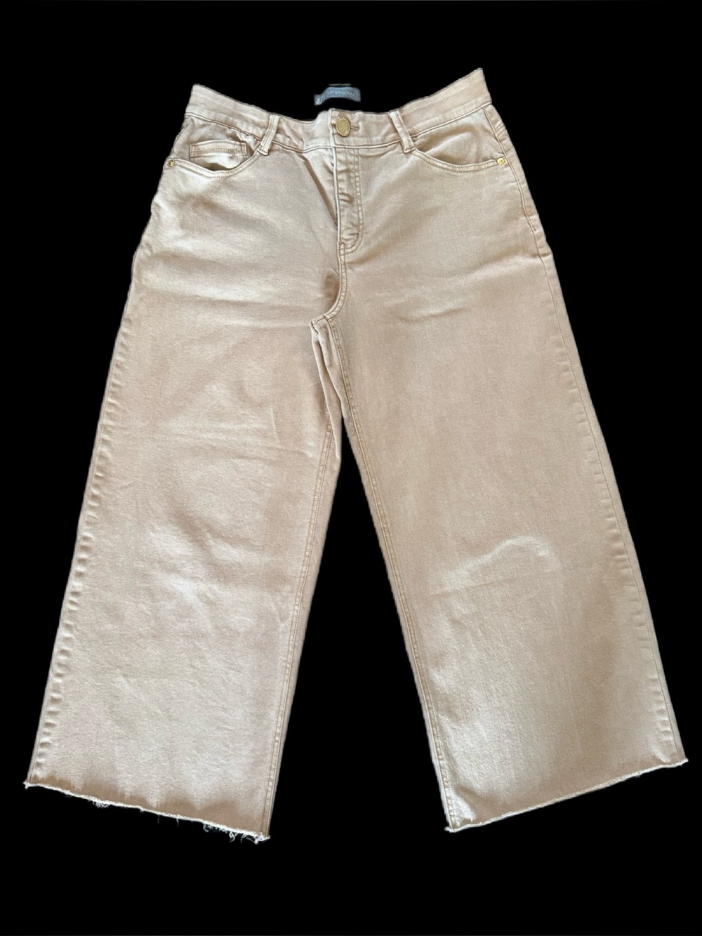 Wit & Wisdom Sam High Rise Wide Leg Denim Tan Pants - Contour Shaping